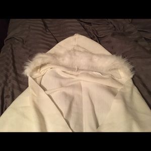 Cream scarf with hood